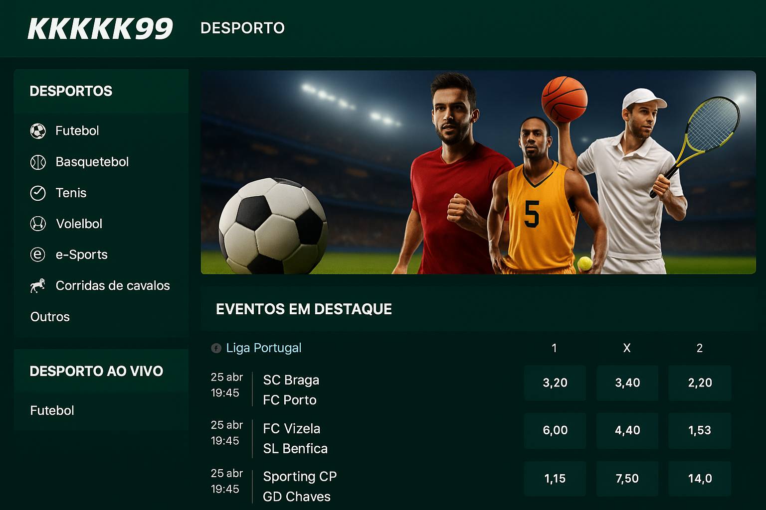 Aposte em apostas esportivas no cassino online KKKKK99