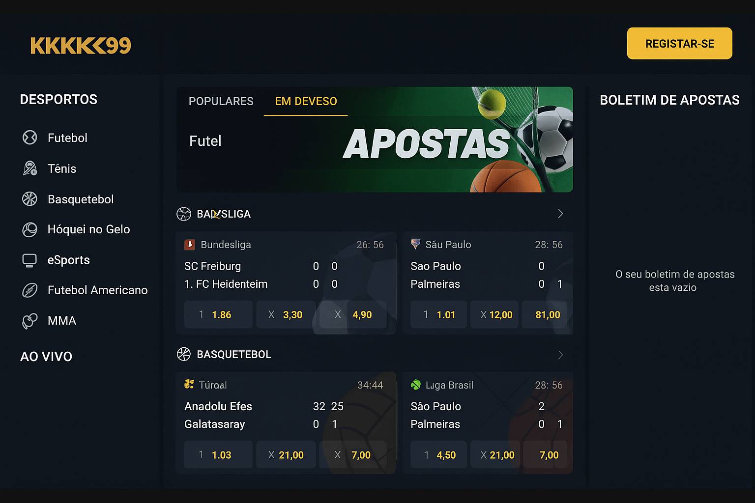 Apostas esportivas no cassino online KKKKK99